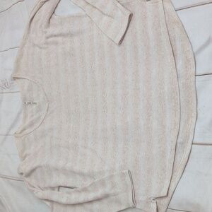 Kuhl Sylvie Sweater Tan Cream Color Size XL Extra Large Stripes and Lightweight